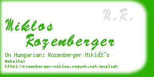 miklos rozenberger business card